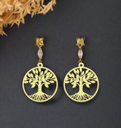Tree earrings E0021112 file cdr and dxf free vector download for laser cut