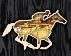 Layered horse E0021277 file cdr and dxf free vector download for laser cut