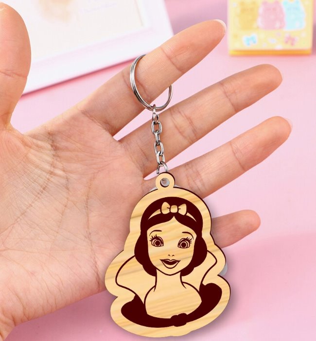 Snow White keychain E0021009 file cdr and dxf free vector download for laser cut