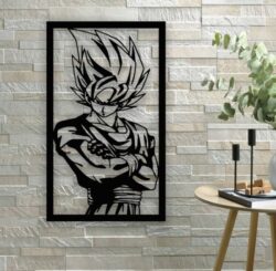 Songoku wall decor E0020908 file cdr and dxf free vector download for laser cut plasma