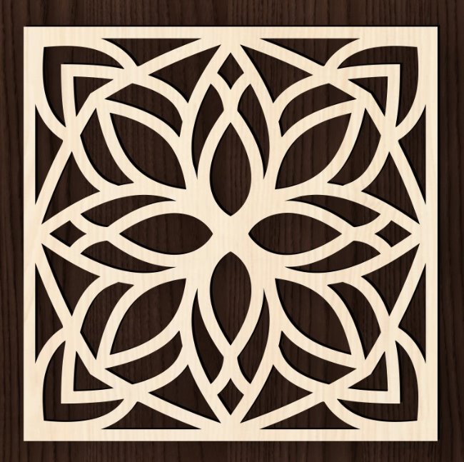 Square decoration E0020921 file cdr and dxf free vector download for laser cut plasma