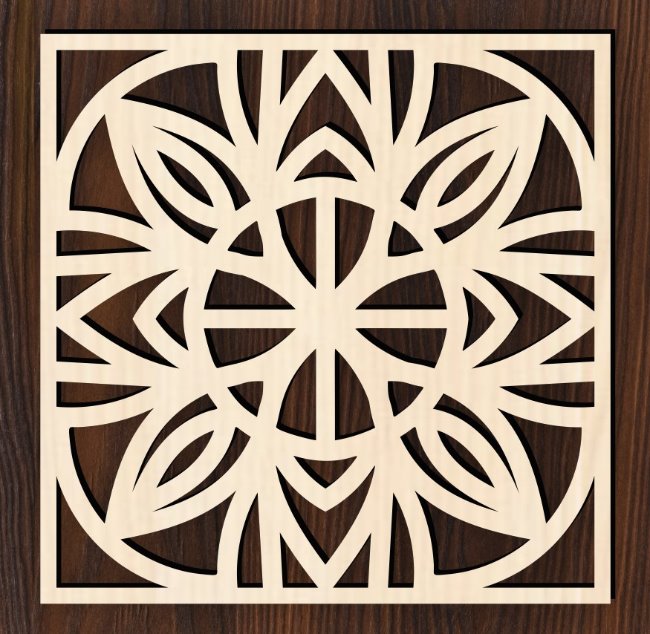 Square decoration E0020922 file cdr and dxf free vector download for laser cut plasma