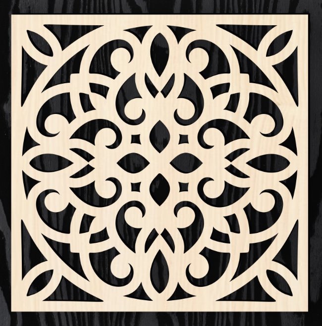 Square decoration E0020923 file cdr and dxf free vector download for laser cut plasma