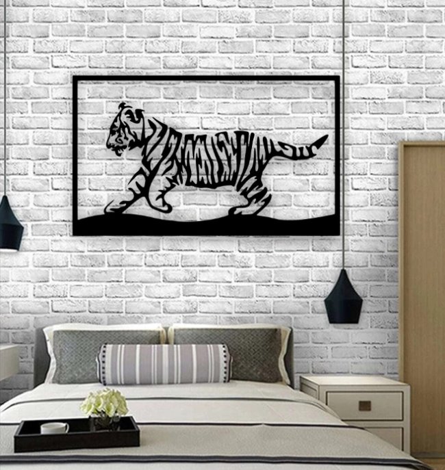 Tiger wall decor E0021095 file cdr and dxf free vector download for laser cut plasma