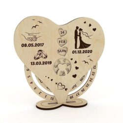 Valentine calendar E0021284 file cdr and dxf free vector download for laser cut