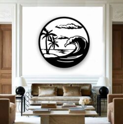 Wave wall decor E0021151 file cdr and dxf free vector download for laser cut plasma