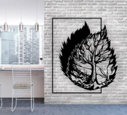 Leaf wall decor E0021041 file cdr and dxf free vector download for laser cut plasma