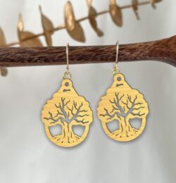Tree earrings E0021111 file cdr and dxf free vector download for laser cut