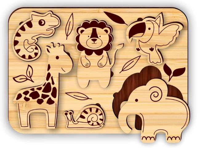 Animal puzzle E0021653 file cdr and dxf free vector download for laser cut