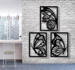 Butterflies wall decor E0021473 file cdr and eps svg free vector download for laser cut plasma