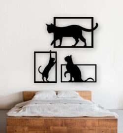 Cat wall decor E0021385 file cdr and dxf free vector download for laser cut