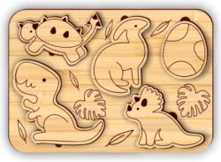Dinosaur puzzle E0021654 file cdr and dxf free vector download for laser cut
