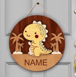 Dinosaur sign door E0021701 file cdr and dxf free vector download for laser cut