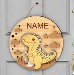 Dinosaur sign door E0021702 file cdr and dxf free vector download for laser cut