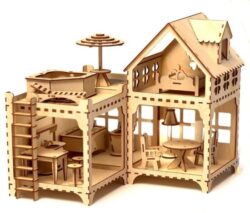 Doll house E0021412 file cdr and dxf free vector download for laser cut