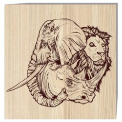 Elephant, lion and rhino E0021349 file cdr and dxf free vector download for laser engraving machine