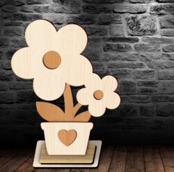 Flower pot stand E0021644 file cdr and dxf free vector download for laser cut