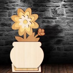 Flower pot stand E0021646 file cdr and dxf free vector download for laser cut