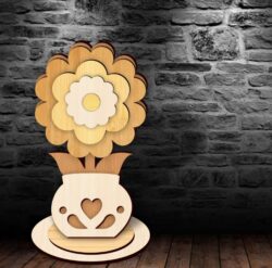Flower pot stand E0021647 file cdr and dxf free vector download for laser cut