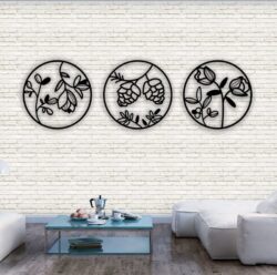 Flower wall decor E0021667 file cdr and dxf free vector download for laser cut plasma