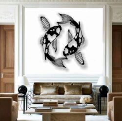 Koi fish E0021657 file cdr and dxf free vector download for laser cut plasma