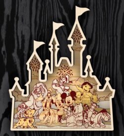 Layered Disneyland E0021365 file cdr and dxf free vector download for laser cut