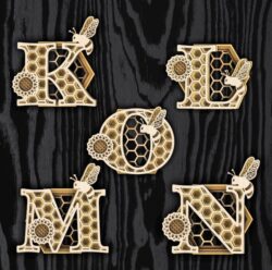 Layered alphabet E0021433 file cdr and dxf pdf free vector download for Laser cut