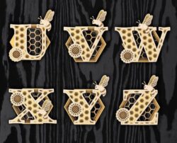 Layered alphabet E0021435 file cdr and dxf pdf free vector download for Laser cut