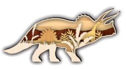 Layered dino triceratops E0021607 file cdr and dxf free vector download for laser cut