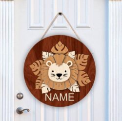 Lion sign door E0021703 file cdr and dxf free vector download for laser cut
