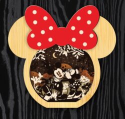 Mickey light box E0021549 file cdr and dxf free vector download for laser cut