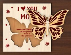 Mother’s day card E0021366 file cdr and dxf free vector download for laser cut