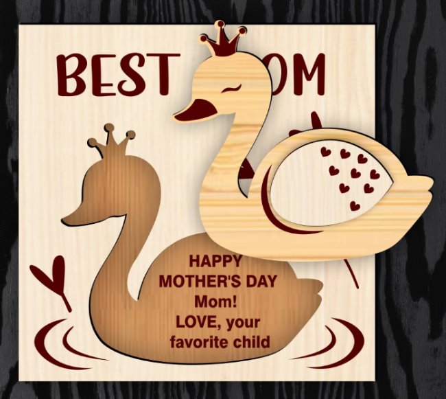 Mother's day card E0021368 file cdr and dxf free vector download for laser cut