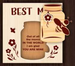 Mother’s day card E0021369 file cdr and dxf free vector download for laser cut