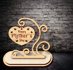 Mother’s day decoration E0021711 file cdr and dxf free vector download for laser cut