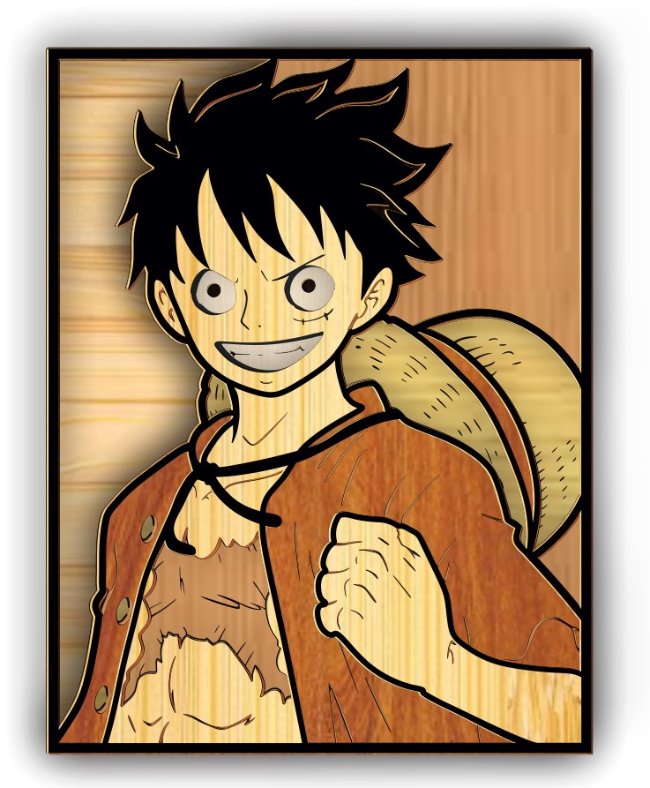 Multilayer Luffy E0021511 file cdr and dxf free vector download for Laser cut