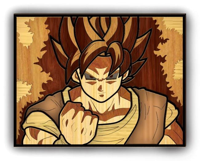 Multilayer Super Saiyan E0021509 file cdr and dxf free vector download for Laser cut