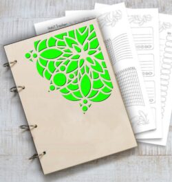 Notebook cover E0021593 file cdr and dxf free vector download for laser cut
