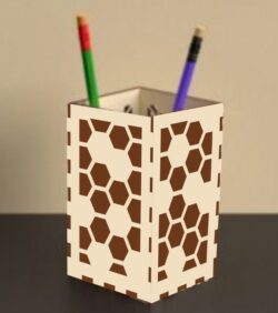 Pencil holder E0021728 file cdr and dxf free vector download for laser cut