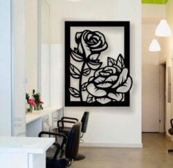 Rose wall decor E0021392 file cdr and dxf free vector download for laser cut plasma