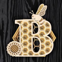 Layered B E0021428 file cdr and dxf pdf free vector download for Laser cut