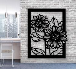 Sunflower wall decor E0021393 file cdr and dxf free vector download for laser cut plasma