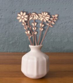 Wooden flowers E0021601 file cdr and dxf free vector download for laser cut