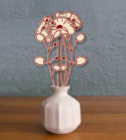 Wooden flowers E0021602 file cdr and dxf free vector download for laser cut