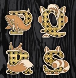 Animal alphabet E0021795 file cdr and dxf free vector download for laser cut