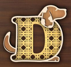 Animal letter D E0021789 file cdr and dxf free vector download for laser cut