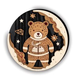 Bear in space E0021734 file cdr and dxf free vector download for laser cut