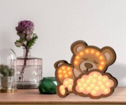 Bear lamp E0021751 file cdr and dxf free vector download for laser cut