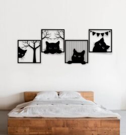 Cat wall decor E0021961 file cdr and dxf free vector download for Laser cut plasma