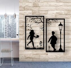 Couple wall decor E0021773 file cdr and dxf free vector download for laser cut